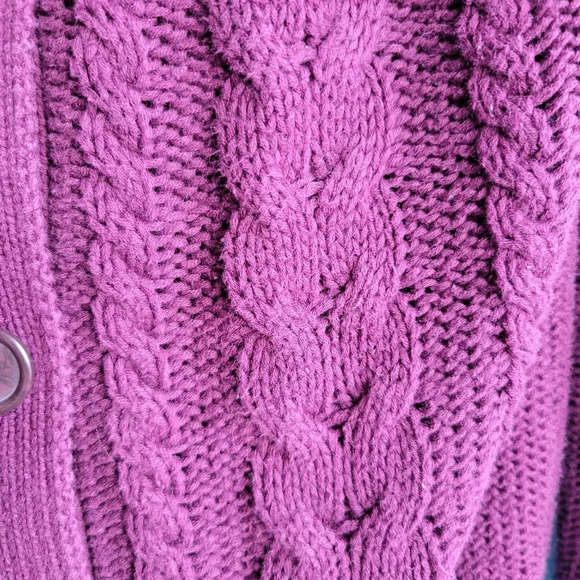 Joe Fresh Burgundy Sweater Long sleeve knit cowl neck buttons Small - Picture 4 of 12